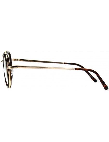 Oval Vintage Fashion Clear Lens Glasses Oval Round Designer Style Eyeglasses - Gold Tortoise - CA186LRG4MM $9.24