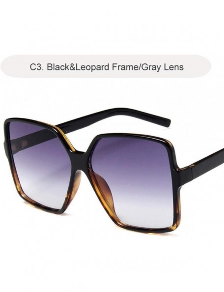 Square Vintage Oversize Sunglasses Glasses Gradient - CT199D60MZT $17.06