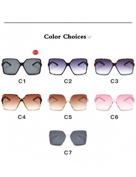 Square Vintage Oversize Sunglasses Glasses Gradient - CT199D60MZT $17.06