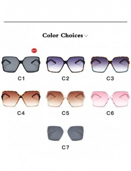 Square Vintage Oversize Sunglasses Glasses Gradient - CT199D60MZT $17.06