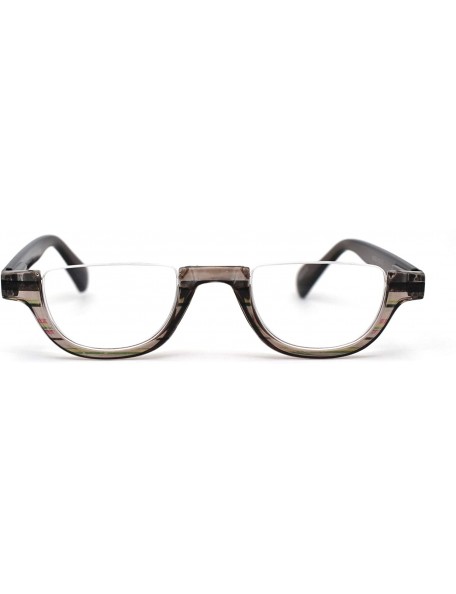Oval Womens Plastic Upside Down Spring Hinge Crop Top Reading Glasses - Brown Slate - CH1962XM9G8 $17.57