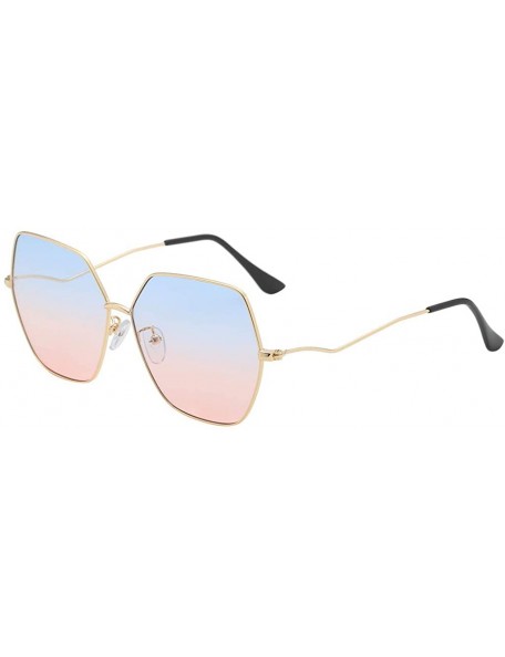 Square Men And Women Sunglasses Fashion Irregular Shape Retro Glasses Metal Glasses Frame Punk Wind Glasses Frame - C - CB18S...