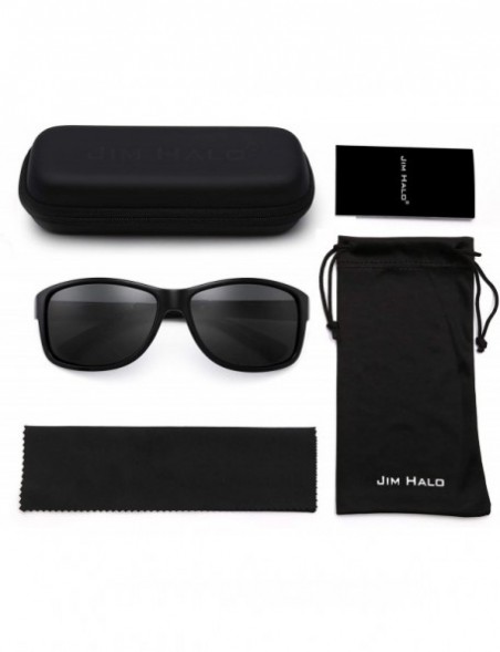Wayfarer Polarized Driving Sunglasses Classic Spring Hinge Sun Glasses Men UV400 - Shiny Black Frame / Polarized Grey Lens - ...