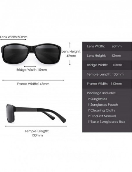 Wayfarer Polarized Driving Sunglasses Classic Spring Hinge Sun Glasses Men UV400 - Shiny Black Frame / Polarized Grey Lens - ...
