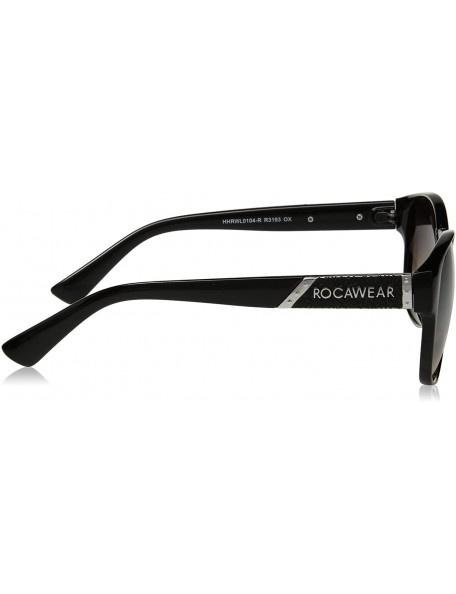 Oval Women's R3193 Rectangular Sunglasses with Metal Bridge & 100% UV Protection - 55 mm - Black - CU129HHB2Z5 $28.89