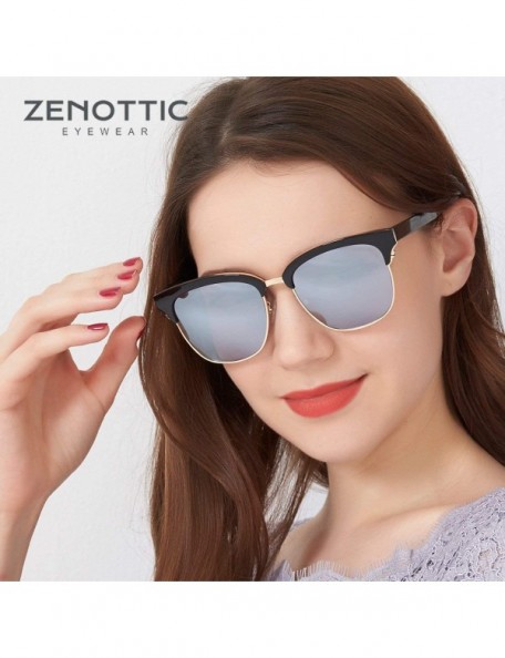 Rimless Classic Semi Rimless Half Frame Sunglasses for Women Men UV400 Protection - CC18GA7T8XU $12.10