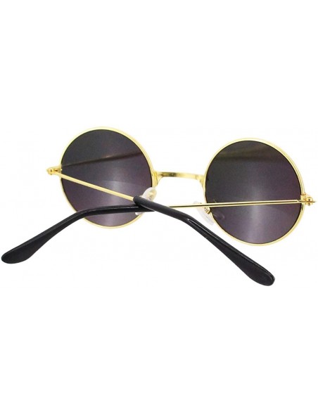 Goggle Round Retro Vintage Circle Style Sunglasses Colored Metal Frame Small Frame 44mm - Rainbow - CN18Q6L30RK $7.38