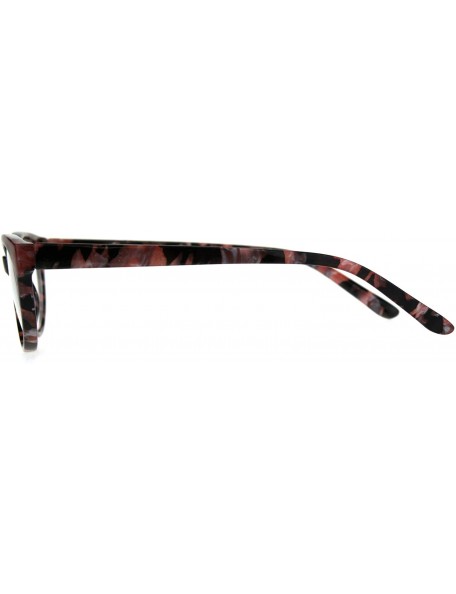 Round Womens Narrow Oval Cat Eye Marble Texture Plastic Reading Glasses - Dark Brown Pink - CP180ZG3S4W $10.88