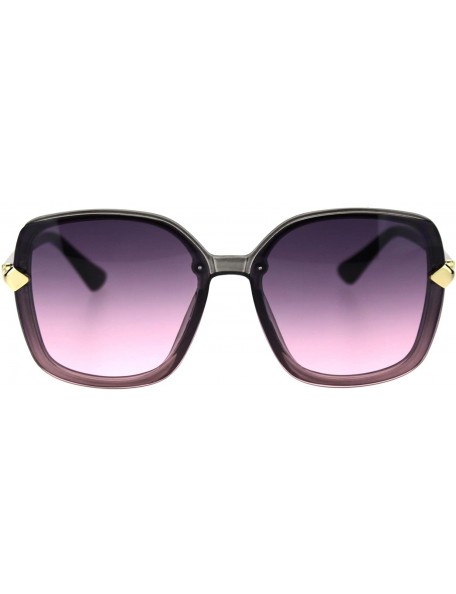 Butterfly Womens Exposed Lens Oversize Plastic Frame Butterfly Chic Diva Sunglasses - Slate Pink Smoke - CI18T2T50ED $22.79