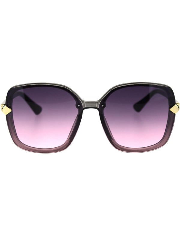 Butterfly Womens Exposed Lens Oversize Plastic Frame Butterfly Chic Diva Sunglasses - Slate Pink Smoke - CI18T2T50ED $13.55