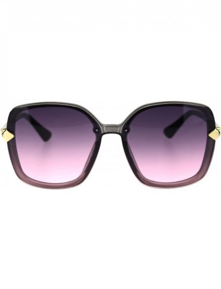 Butterfly Womens Exposed Lens Oversize Plastic Frame Butterfly Chic Diva Sunglasses - Slate Pink Smoke - CI18T2T50ED $13.55