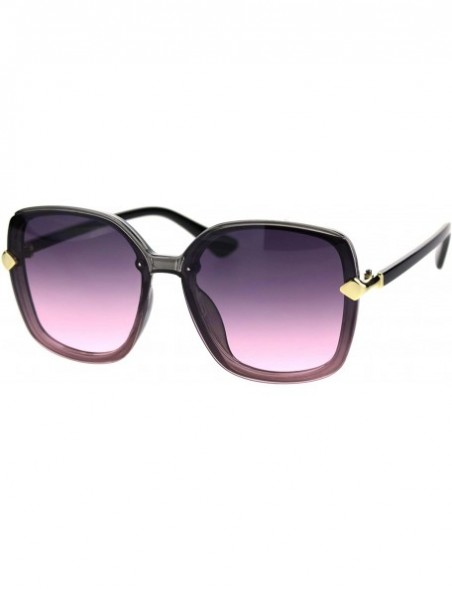 Butterfly Womens Exposed Lens Oversize Plastic Frame Butterfly Chic Diva Sunglasses - Slate Pink Smoke - CI18T2T50ED $13.55