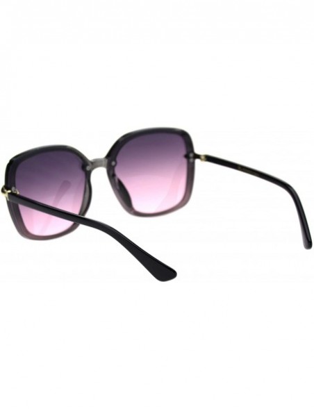 Butterfly Womens Exposed Lens Oversize Plastic Frame Butterfly Chic Diva Sunglasses - Slate Pink Smoke - CI18T2T50ED $13.55