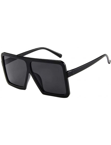 Rectangular Sunglasses - Big Frame Sun Glasses for Men/Women Unisex Retro Vintage Style Street Beat Eyewear Glasse - C818UC4G...