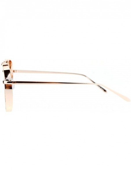 Aviator Clear Lens Aviator Glasses Thick Metal Round Aviators Eyeglasses UV 400 - Gold - CY186KQULDI $9.13