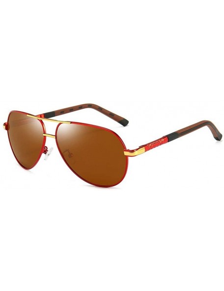Aviator Men's Sunglasses- Anti-Glare- Polarized Sunglasses- Stylish Metal Full-Frame Aviator C4 - C4 - CH1955ANCUM $40.06