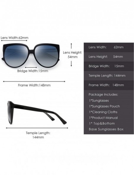 Square Oversized Polarized Sunglasses for Women Designer Gradient Shades UV400 - CE18QQZN277 $11.20