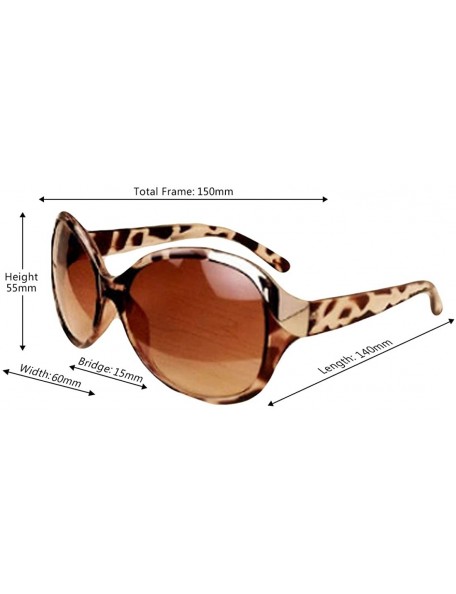 Oversized Unisex Fashion Sunglasses Oversized Round Plastic Lenses UV400 - Leopard Print - CI18NQGKXLQ $8.23
