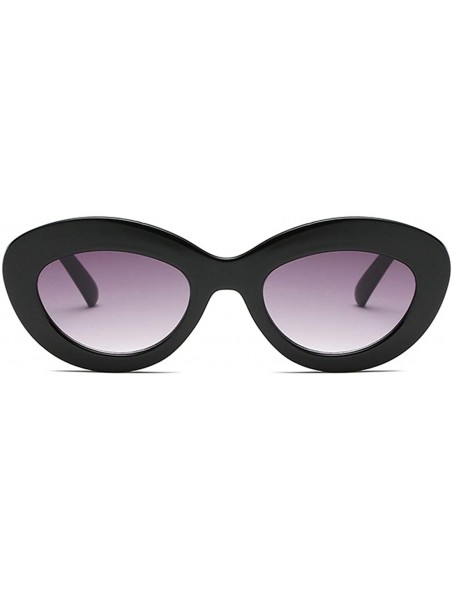 Sport Sunglasses Oval Sunglasses Men and women Fashion Retro Sunglasses - Black Gray - CW18LK6R0DQ $9.46