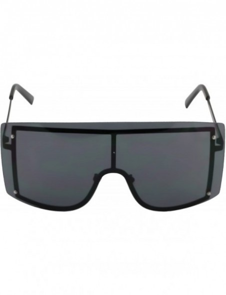 Aviator OVERSIZED VINTAGE RETRO Huge Big MASK SHIELD Half Face Owen Style SUNGLASSES - Black - CT18ILIK4I8 $9.09