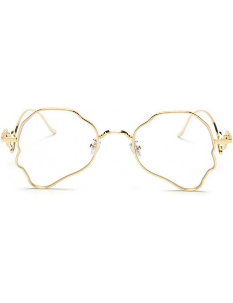 Oval Chic Women Brand Design Irregular Oval Transparent Party Sunglasses - Gold&clear - CA18LNR6CW8 $12.05