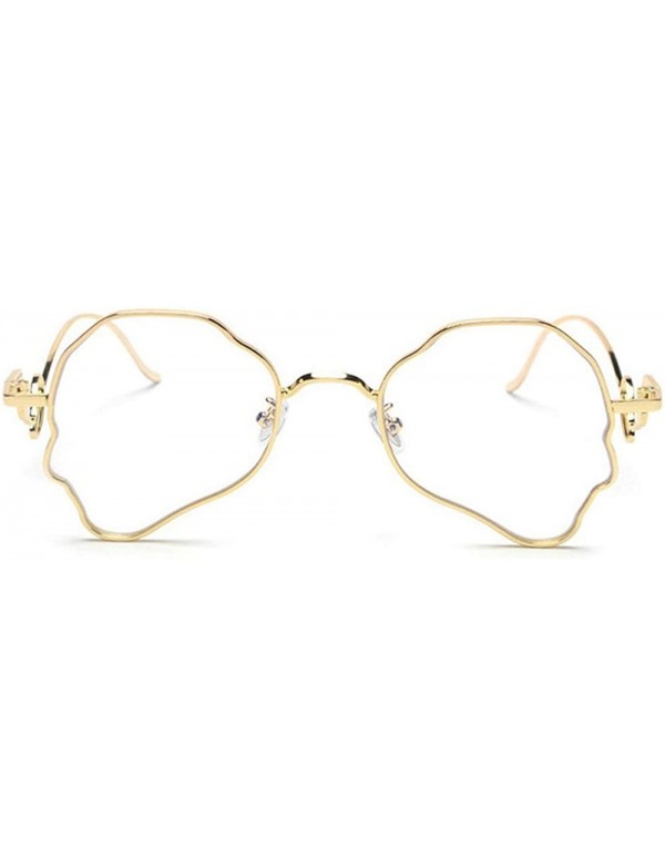 Oval Chic Women Brand Design Irregular Oval Transparent Party Sunglasses - Gold&clear - CA18LNR6CW8 $12.05