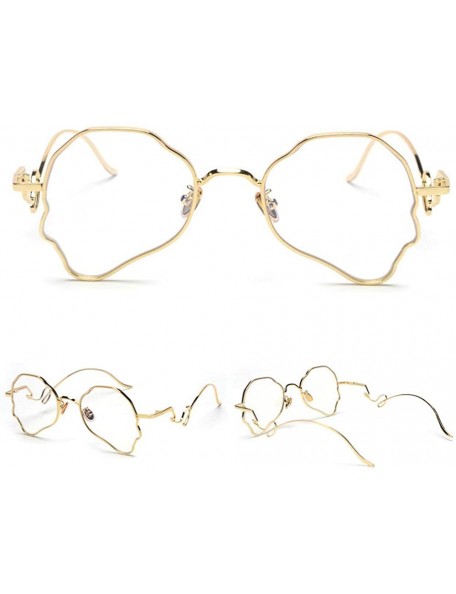 Oval Chic Women Brand Design Irregular Oval Transparent Party Sunglasses - Gold&clear - CA18LNR6CW8 $12.05