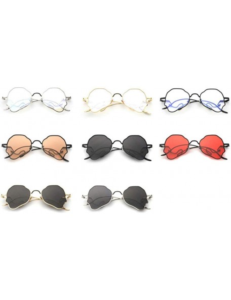 Oval Chic Women Brand Design Irregular Oval Transparent Party Sunglasses - Gold&clear - CA18LNR6CW8 $12.05