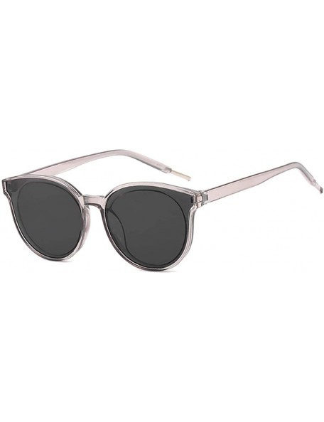 Round Unisex Sunglasses Retro Grey Drive Holiday Round Non-Polarized UV400 - CR18RH6SAMY $9.97