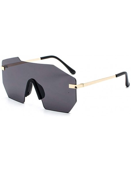 Oversized Men's Sunglasses Big Frame Trendy Sun Glasses Frameless UV400 Eyewear - C1-black Grey Lens - C118X68ZZRN $23.84