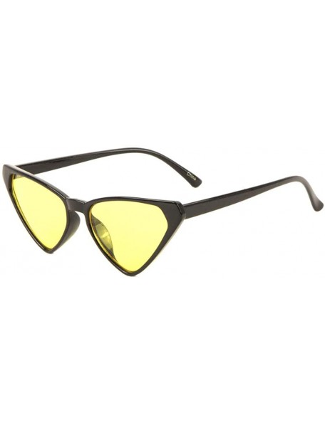 Cat Eye Retro Sharp Triangular Cat Eye Color Lens Sunglasses - Light Yellow - C019960UML3 $10.99
