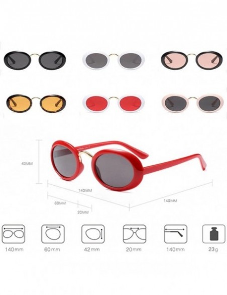 Square Eyewear Oval Retro Vintage Sunglasses Clout Goggles Fashion Shades - C3 - C91807DN4DI $8.46