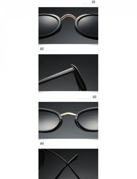 Square Eyewear Oval Retro Vintage Sunglasses Clout Goggles Fashion Shades - C3 - C91807DN4DI $8.46