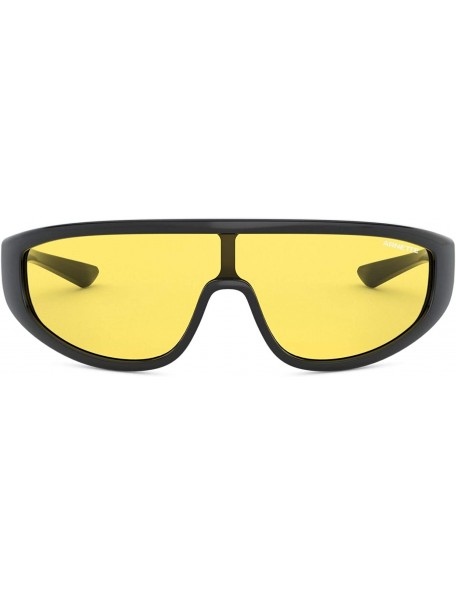 Sport mens An4264 Clayface Shield Sunglasses Shield Sunglasses - Black/Yellow - C6192S90KKA $36.70