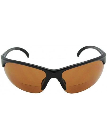 Rimless Half Rim Sport Bifocal Sunglasses B33 - Shiny Black Frame-amber Lenses - CB188TQXNTY $34.34