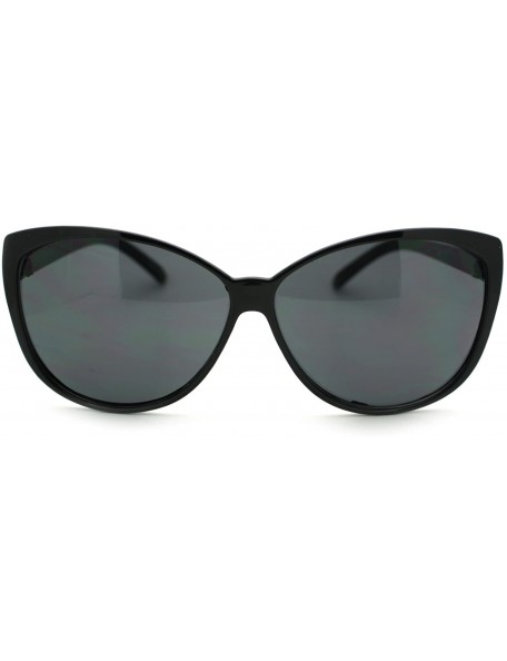 Butterfly Simple Classy Sunglasses Womens Oversized Cateye Butterly - Black - C411P9CJMNH $11.06