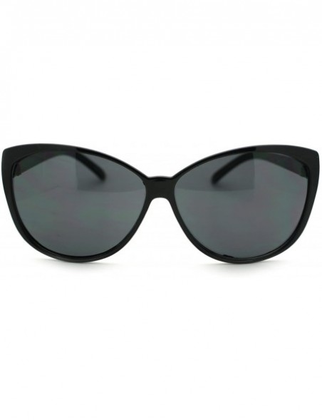 Butterfly Simple Classy Sunglasses Womens Oversized Cateye Butterly - Black - C411P9CJMNH $11.06