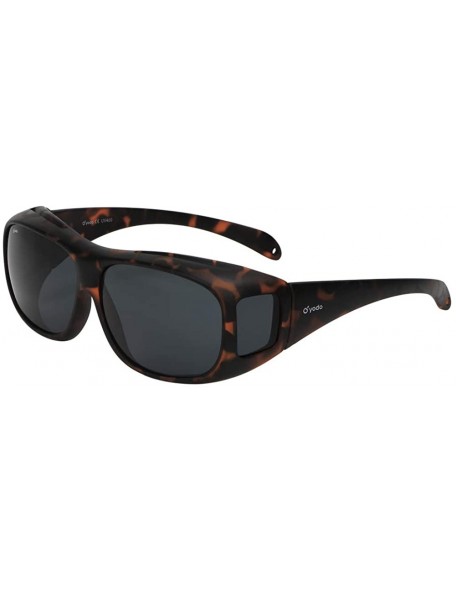 Goggle Fit Over Glasses Sunglasses with Polarized Lenses for Men and Women - Matt Leopard/Gray Lenes - CE18RX6HINM $20.83