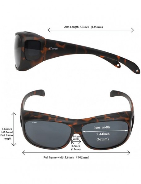 Goggle Fit Over Glasses Sunglasses with Polarized Lenses for Men and Women - Matt Leopard/Gray Lenes - CE18RX6HINM $20.83