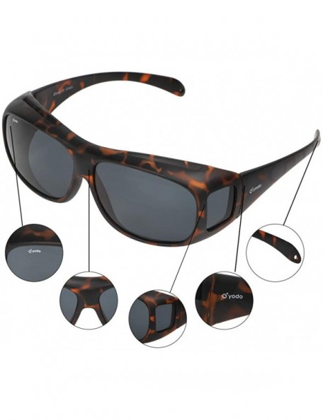 Goggle Fit Over Glasses Sunglasses with Polarized Lenses for Men and Women - Matt Leopard/Gray Lenes - CE18RX6HINM $20.83