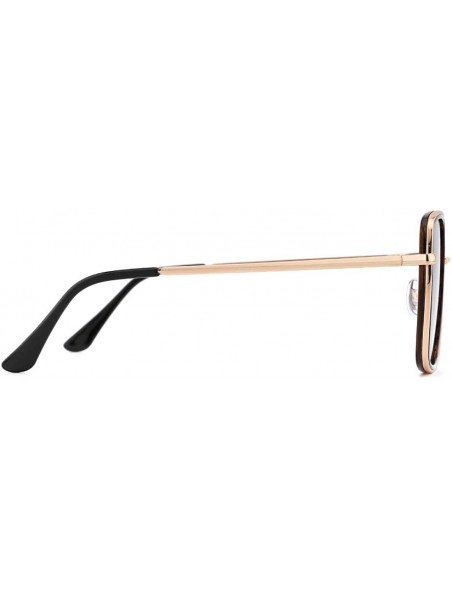 Sport Stylish Square Oversized Sunglasses with 100% UV Protection for Women Men Classic Metal Frame Sun Glasses - CZ18Z44QZK7...