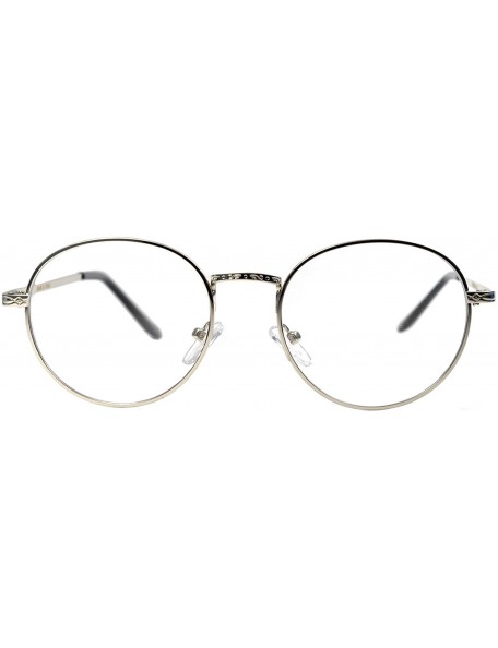 Oversized Round Circle Frame Clear Lens Glasses - 070_silver - CV188Z56SRM $12.04