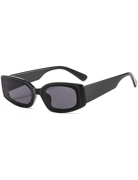 Square Small Rectangle Sunglasses Women Fashion Rectangular Thick Frame Glasses - Grey - C1199GHURI8 $10.97