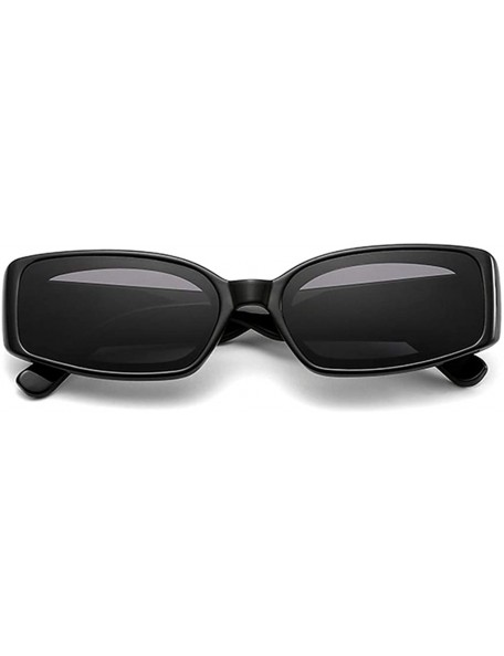 Square Small Rectangle Sunglasses Women Fashion Rectangular Thick Frame Glasses - Grey - C1199GHURI8 $10.97