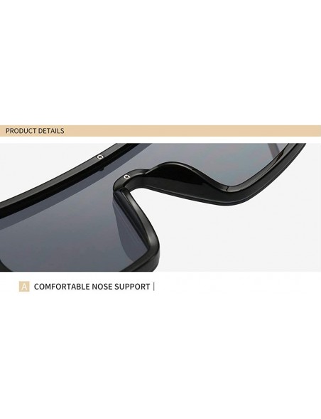 Square 2019 super large sunshade sunglasses unisex large size transparent frame windproof retro sunglasses - Yellow - C318QDI...