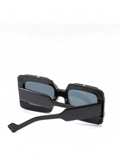 Oversized Oversize Square Sunglasses Women Rhinestone Luxury Brand Design Mirror Coating Fashion Shades Sun Glasses - CY18RWD...