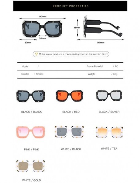 Oversized Oversize Square Sunglasses Women Rhinestone Luxury Brand Design Mirror Coating Fashion Shades Sun Glasses - CY18RWD...