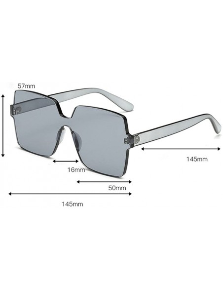 Rimless Colorful Transparent Oversized Sunglasses - C - C218NW9IAK8 $10.91