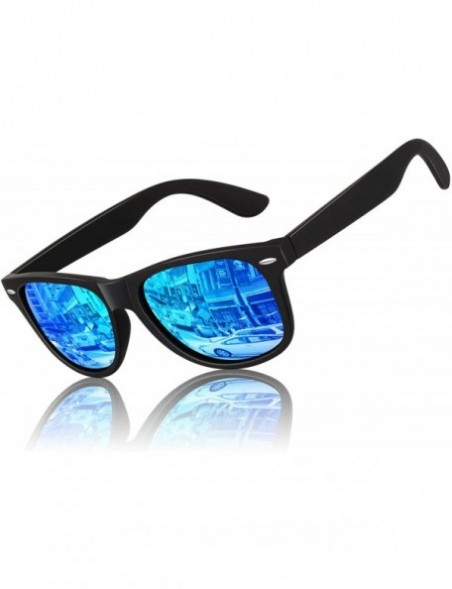 Wayfarer Polarized Sunglasses for Men Driving Sun glasses Shades 80's Retro Style Brand Design Square - C818N02U40X $10.58