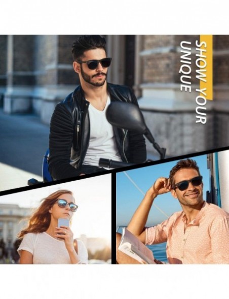 Wayfarer Polarized Sunglasses for Men Driving Sun glasses Shades 80's Retro Style Brand Design Square - C818N02U40X $10.58